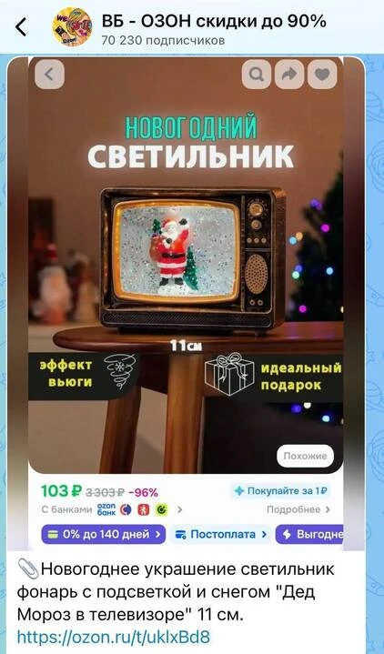 Изображение из сообщения канала