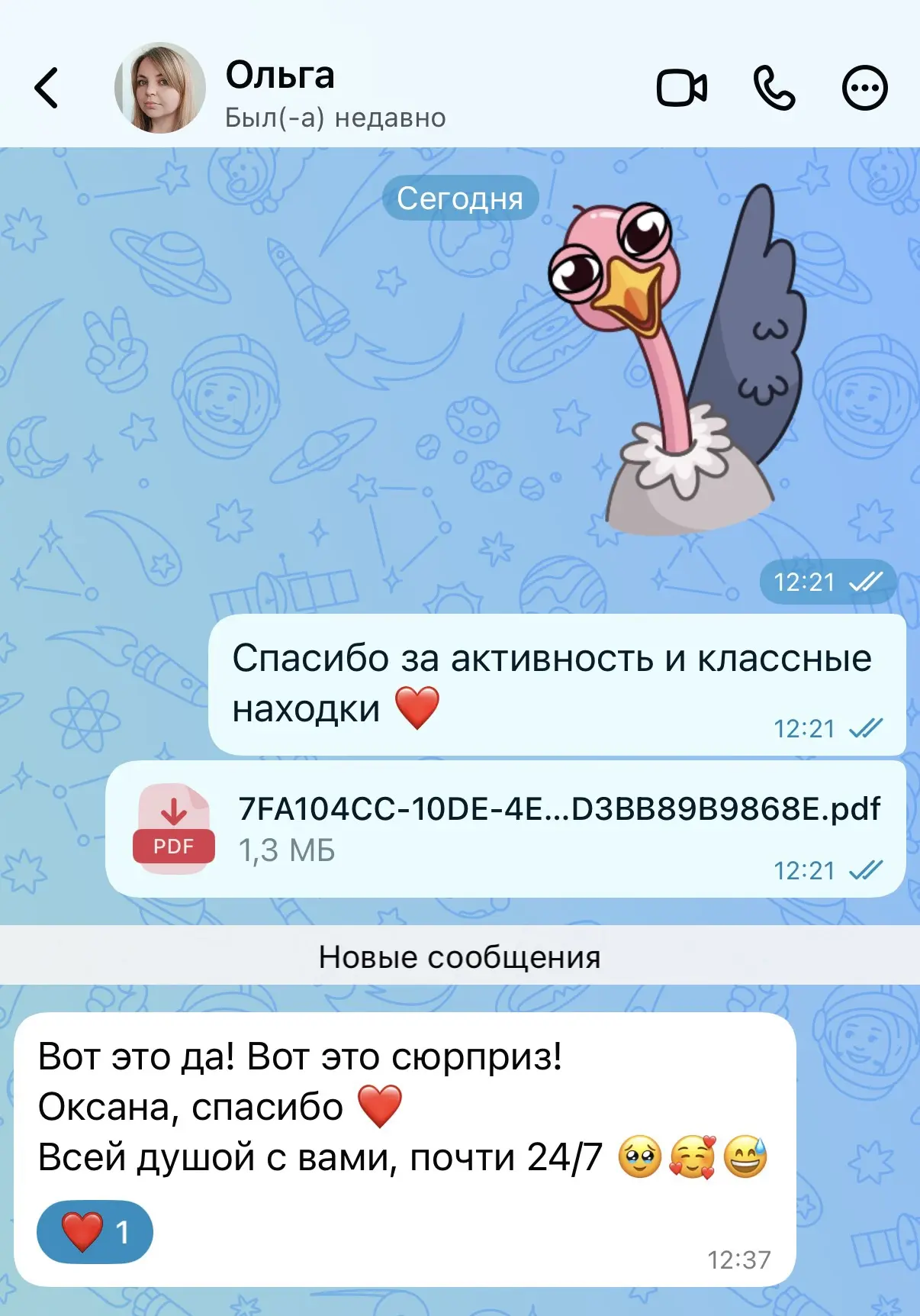 Изображение из сообщения канала