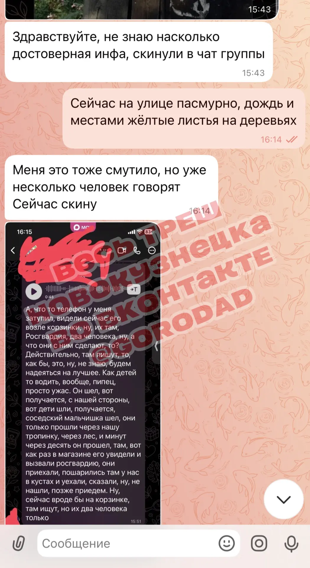 Изображение из сообщения канала