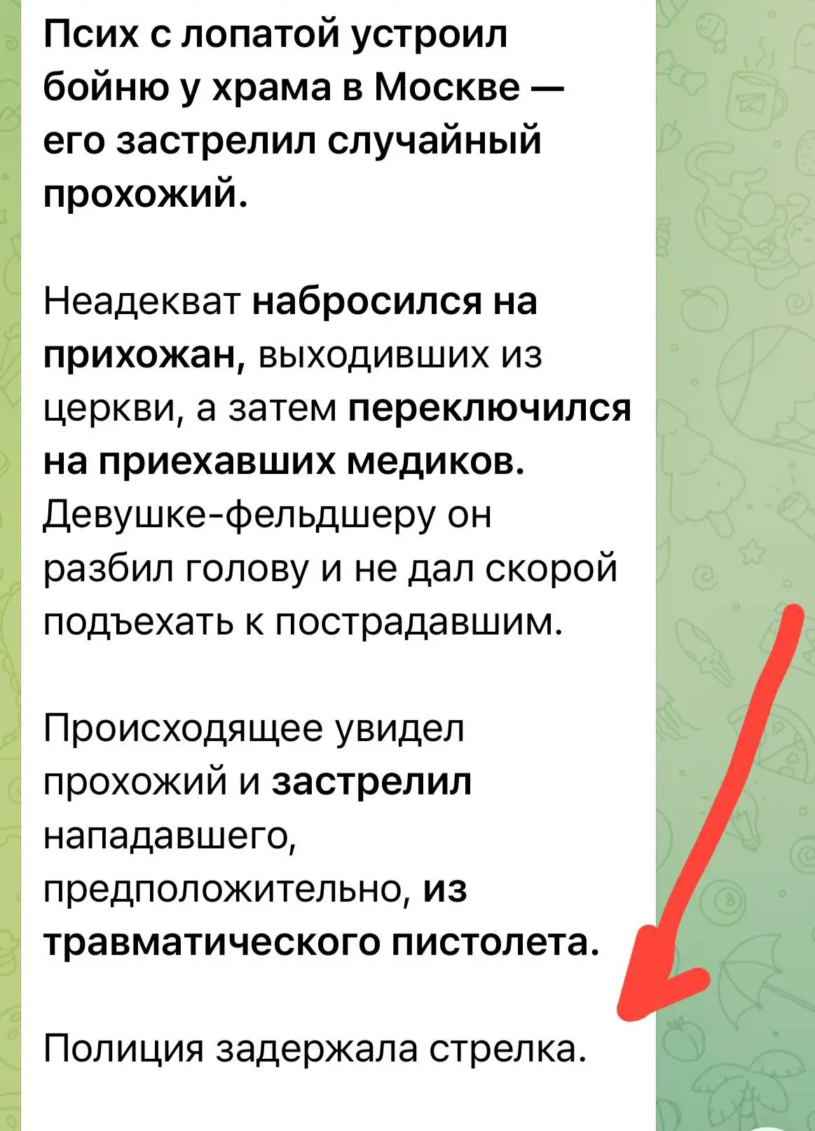 Изображение из сообщения канала