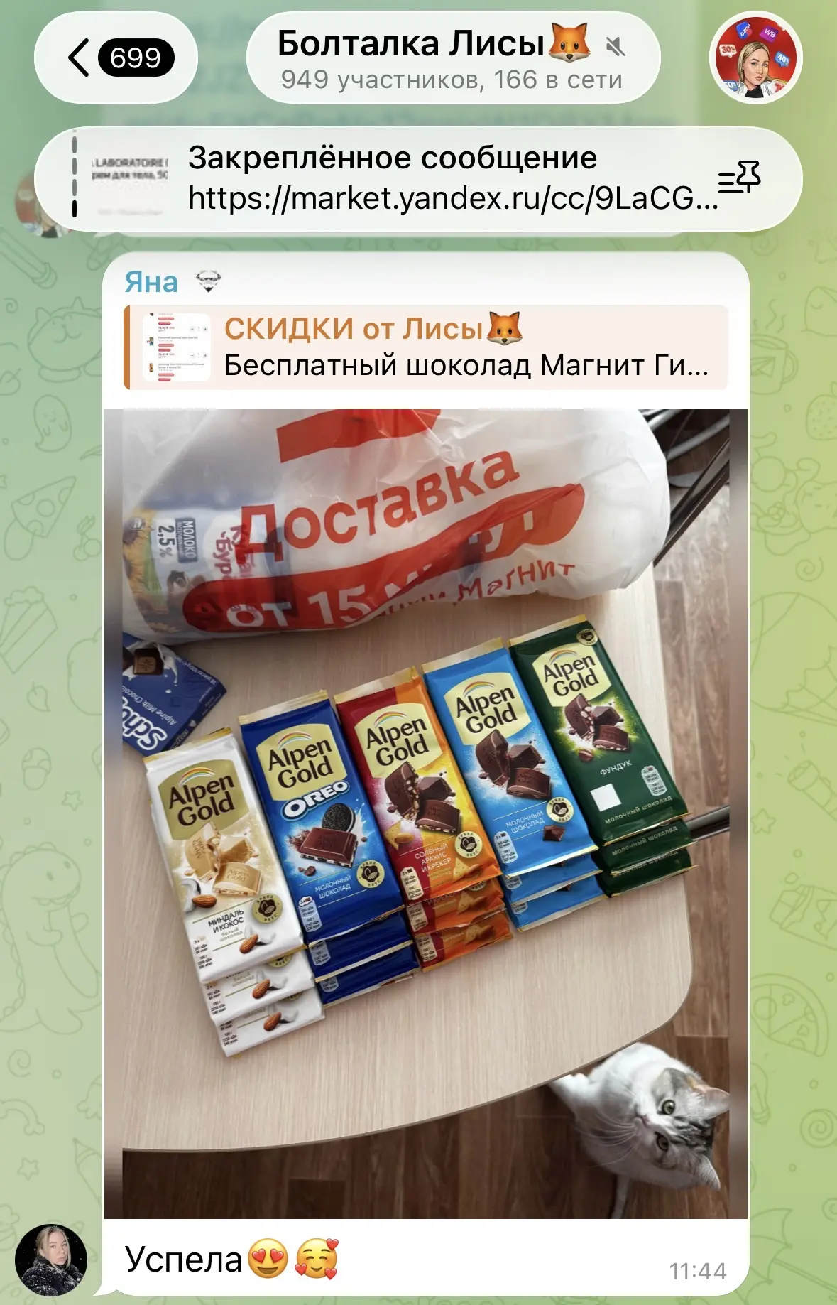 Изображение из сообщения канала
