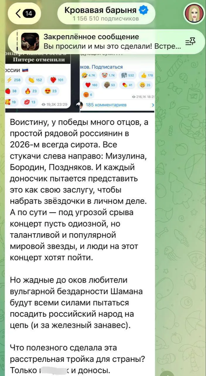 Изображение из сообщения канала