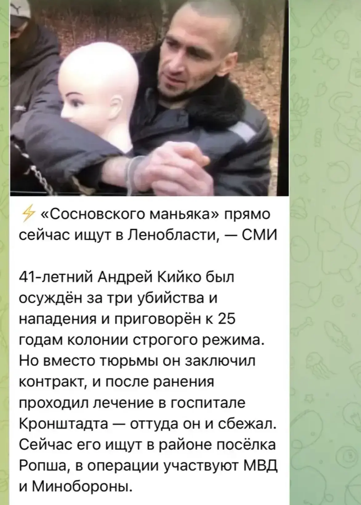 Изображение из сообщения канала