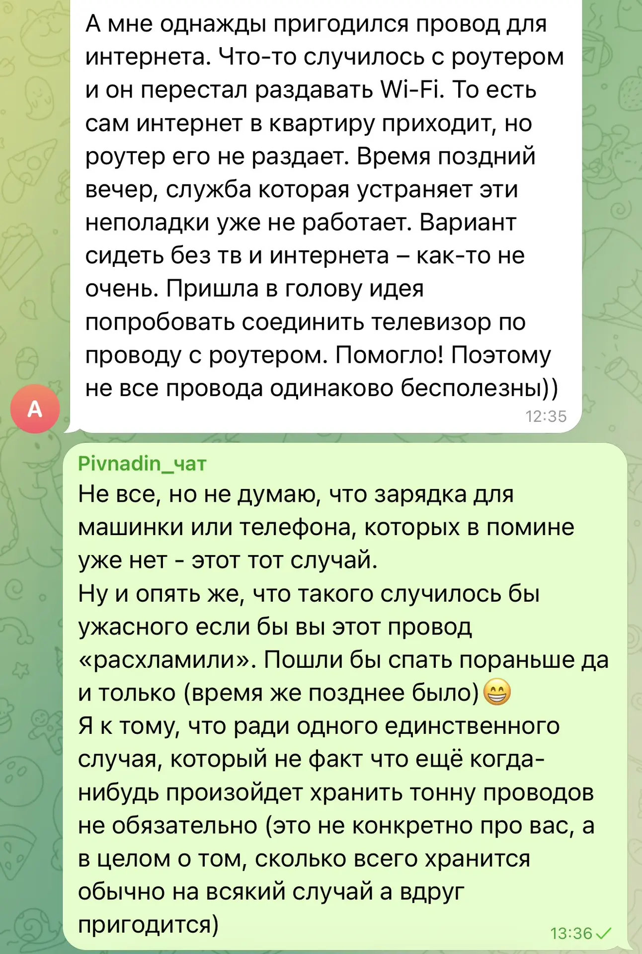 Изображение из сообщения канала