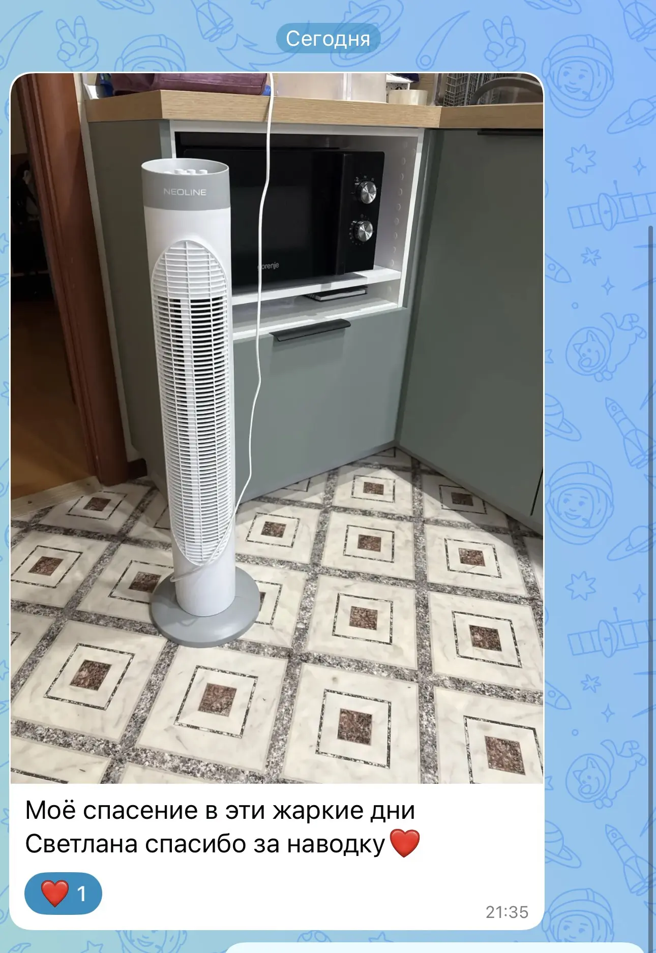 Изображение из сообщения канала