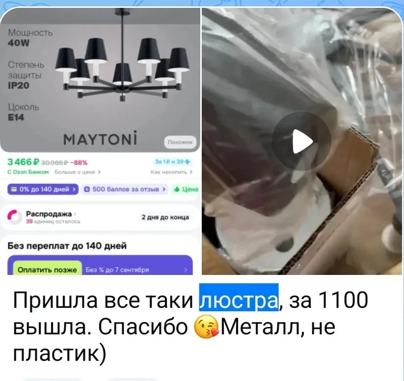 Изображение из сообщения канала