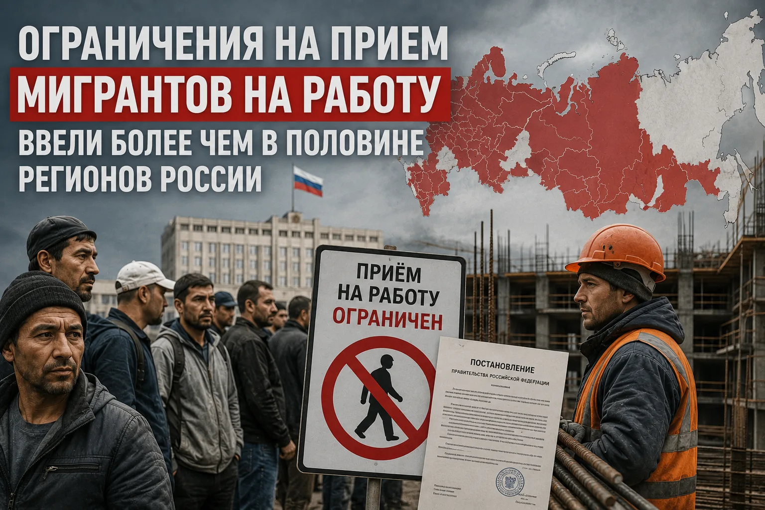В более чем половине регионов России были введены ограничения на трудоустройство мигрантов