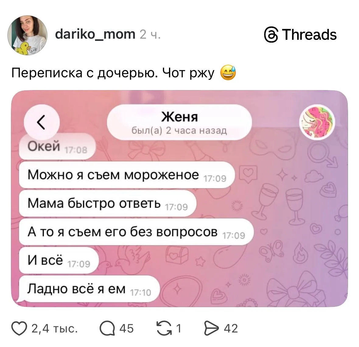 Изображение из сообщения канала