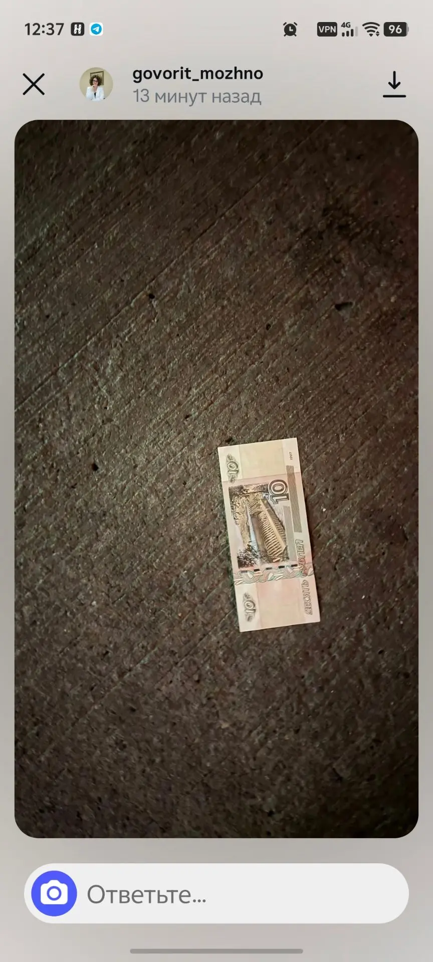 Изображение из сообщения канала
