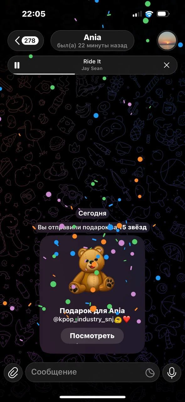 Изображение из сообщения канала
