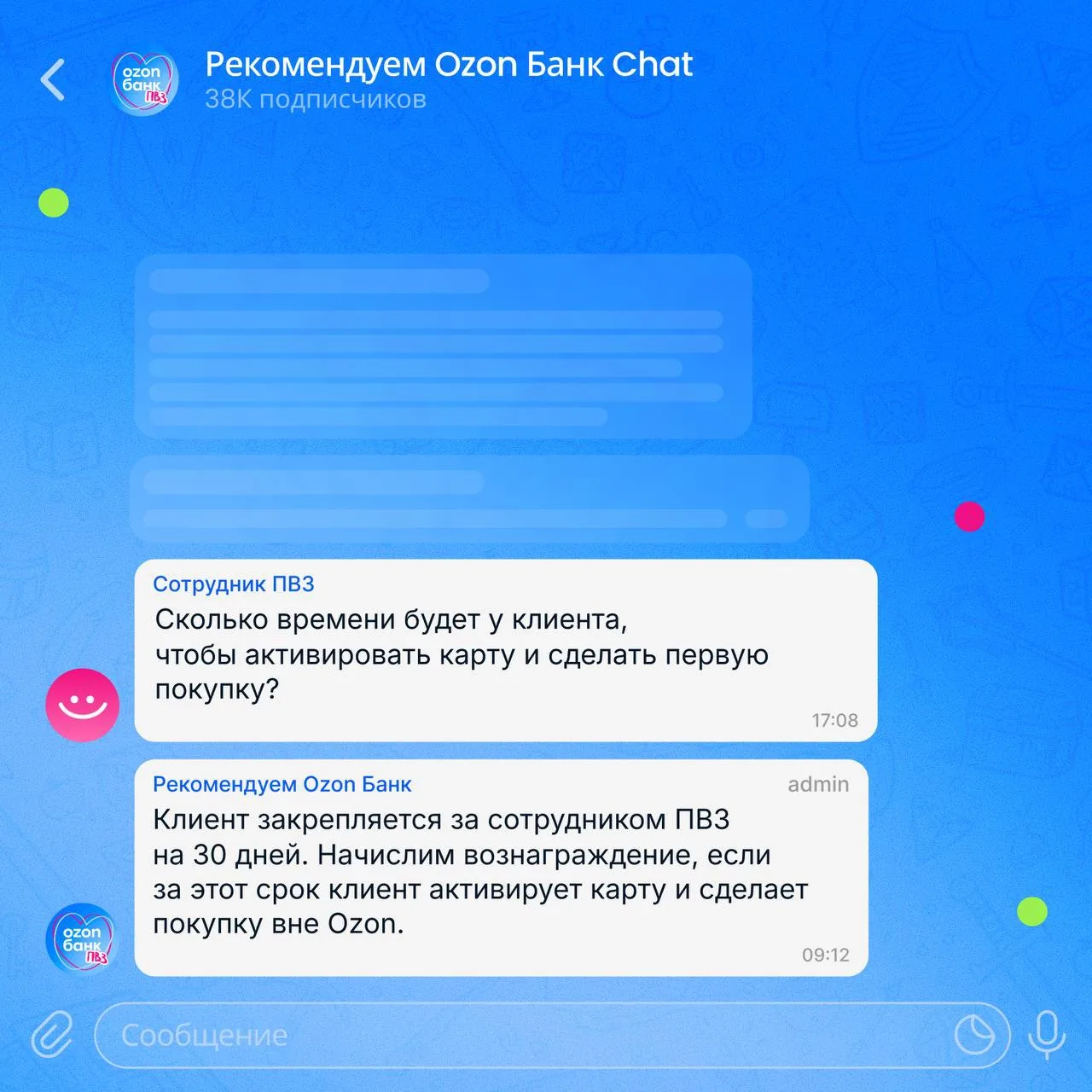 Изображение из сообщения канала
