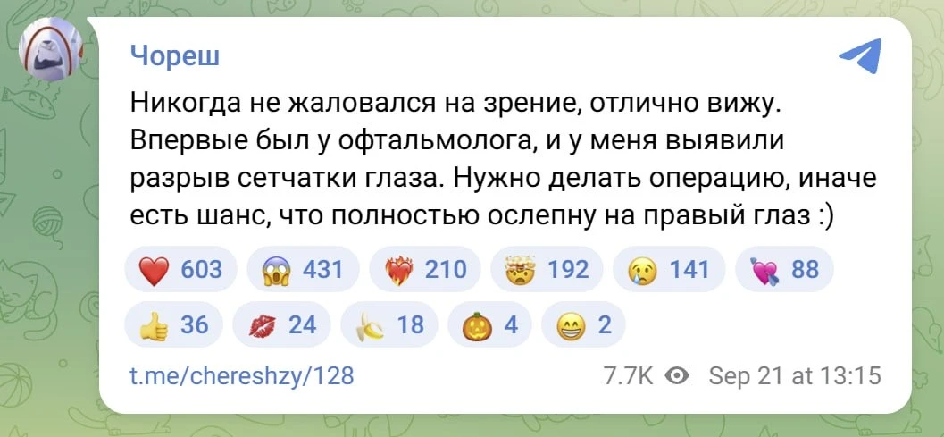 Изображение из сообщения канала