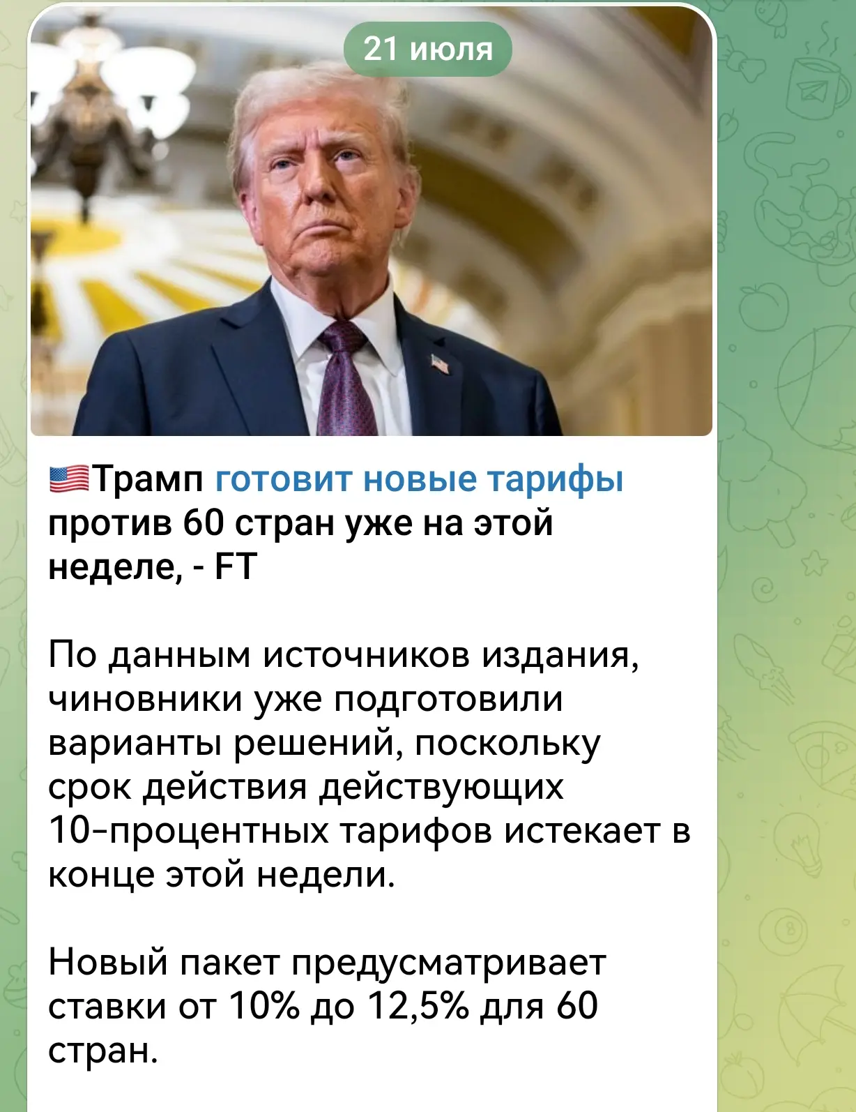 Изображение из сообщения канала