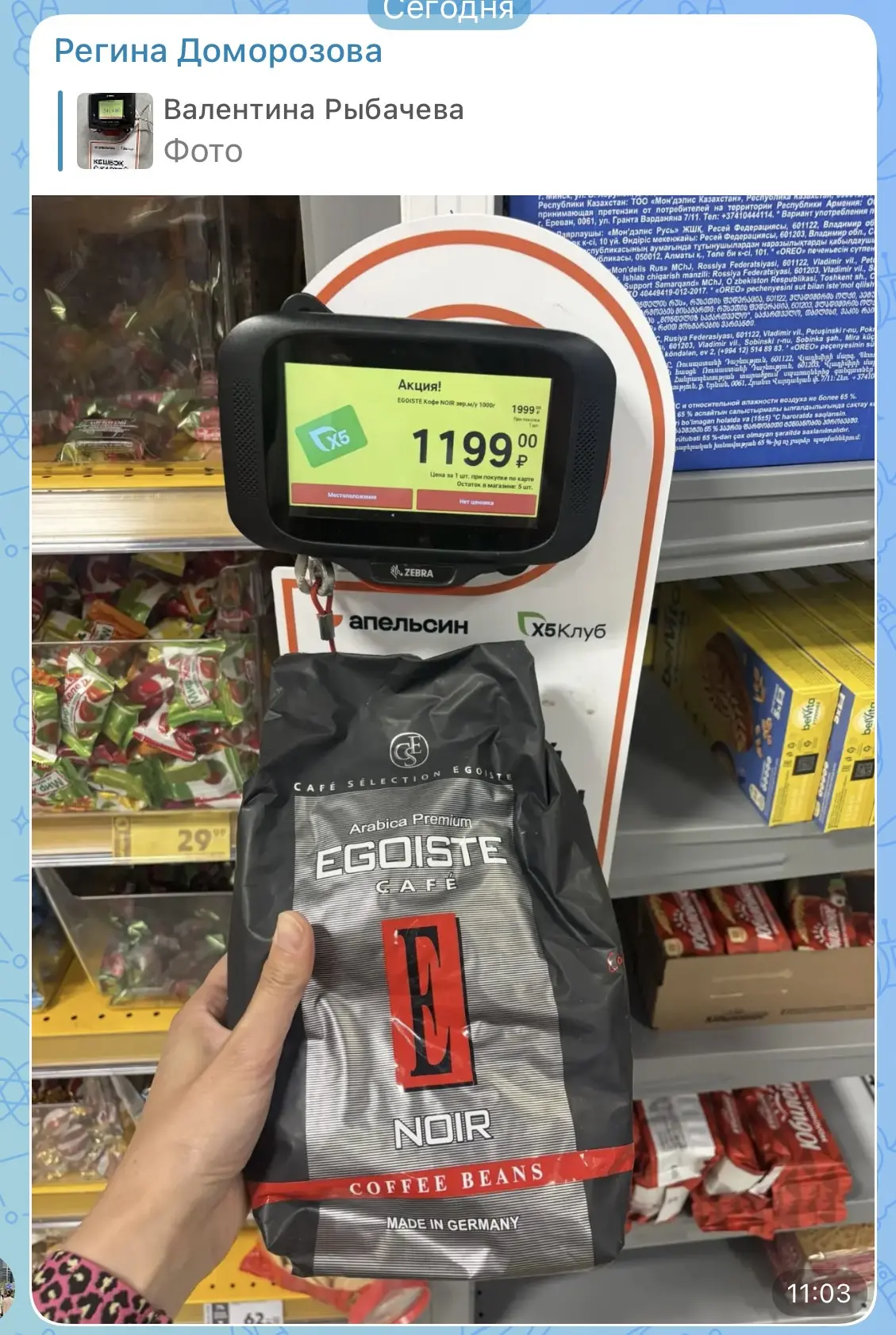 Изображение из сообщения канала