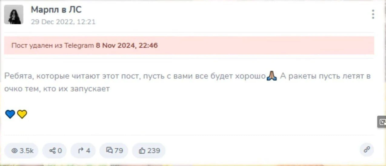 Изображение из сообщения канала