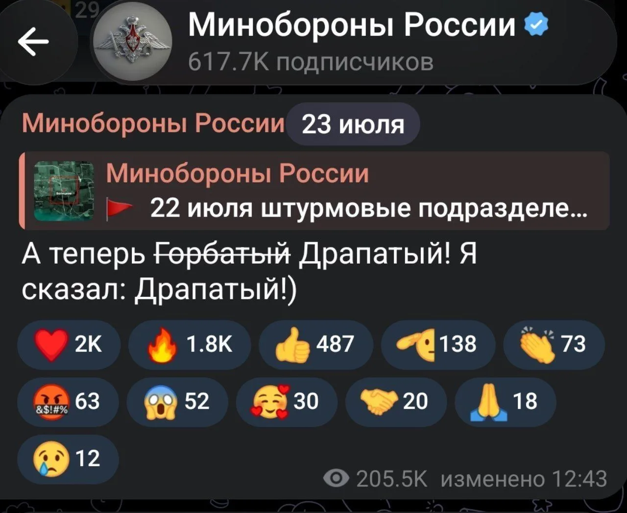 Изображение из сообщения канала