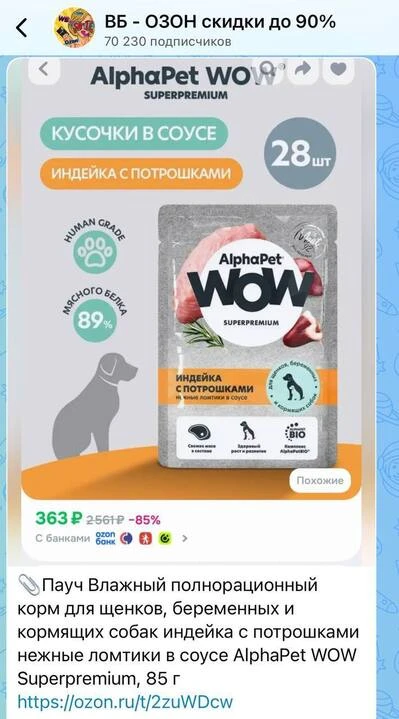 Изображение из сообщения канала