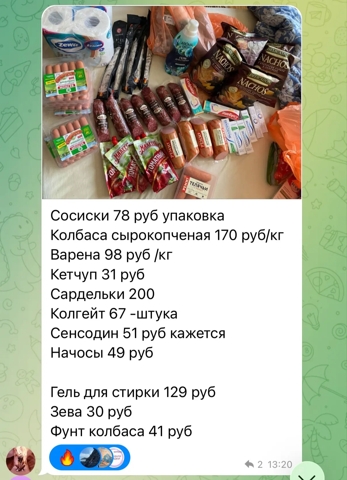Изображение из сообщения канала