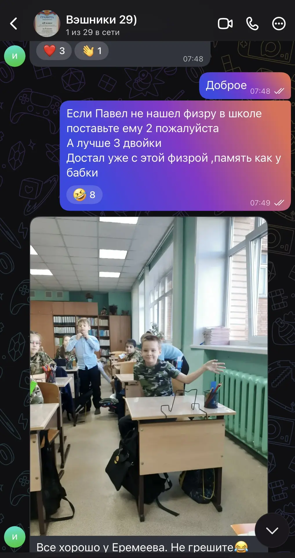 Изображение из сообщения канала