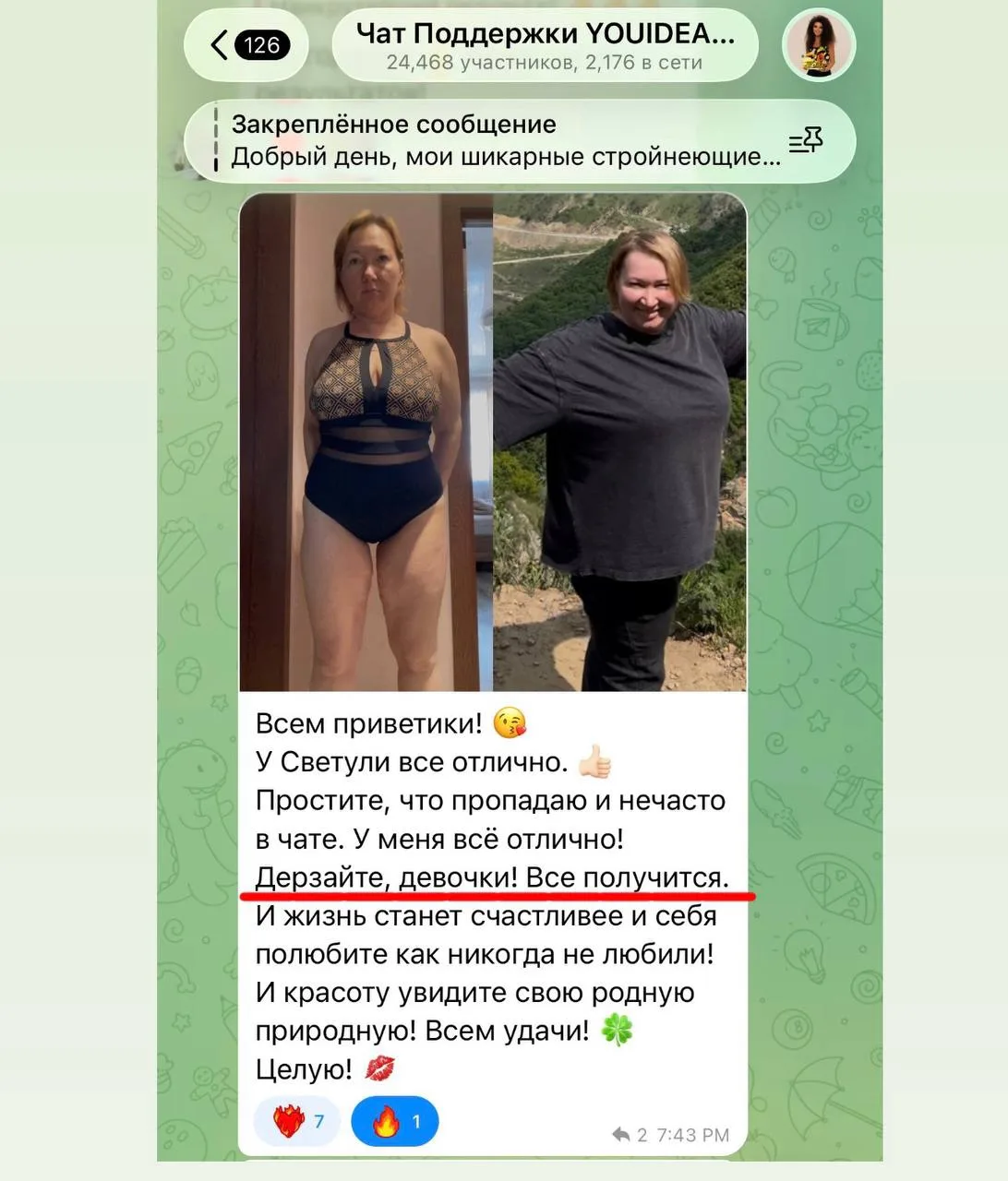 Изображение из сообщения канала
