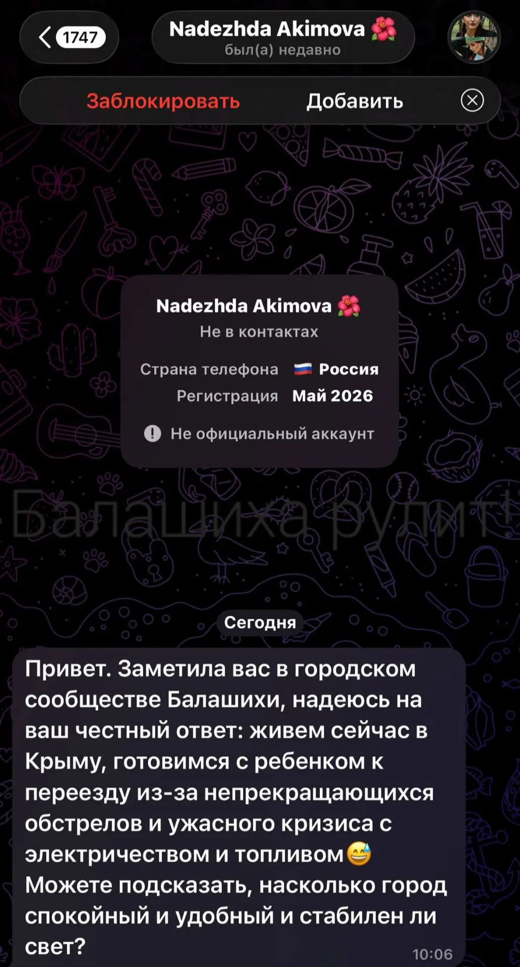 Изображение из сообщения канала