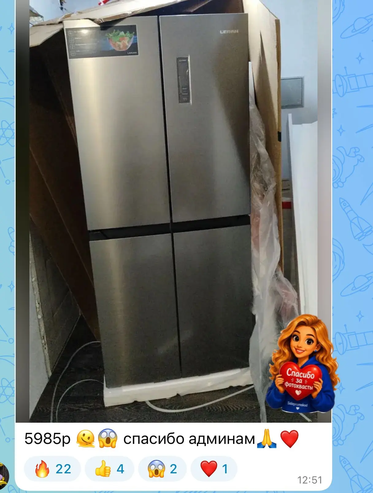 Изображение из сообщения канала