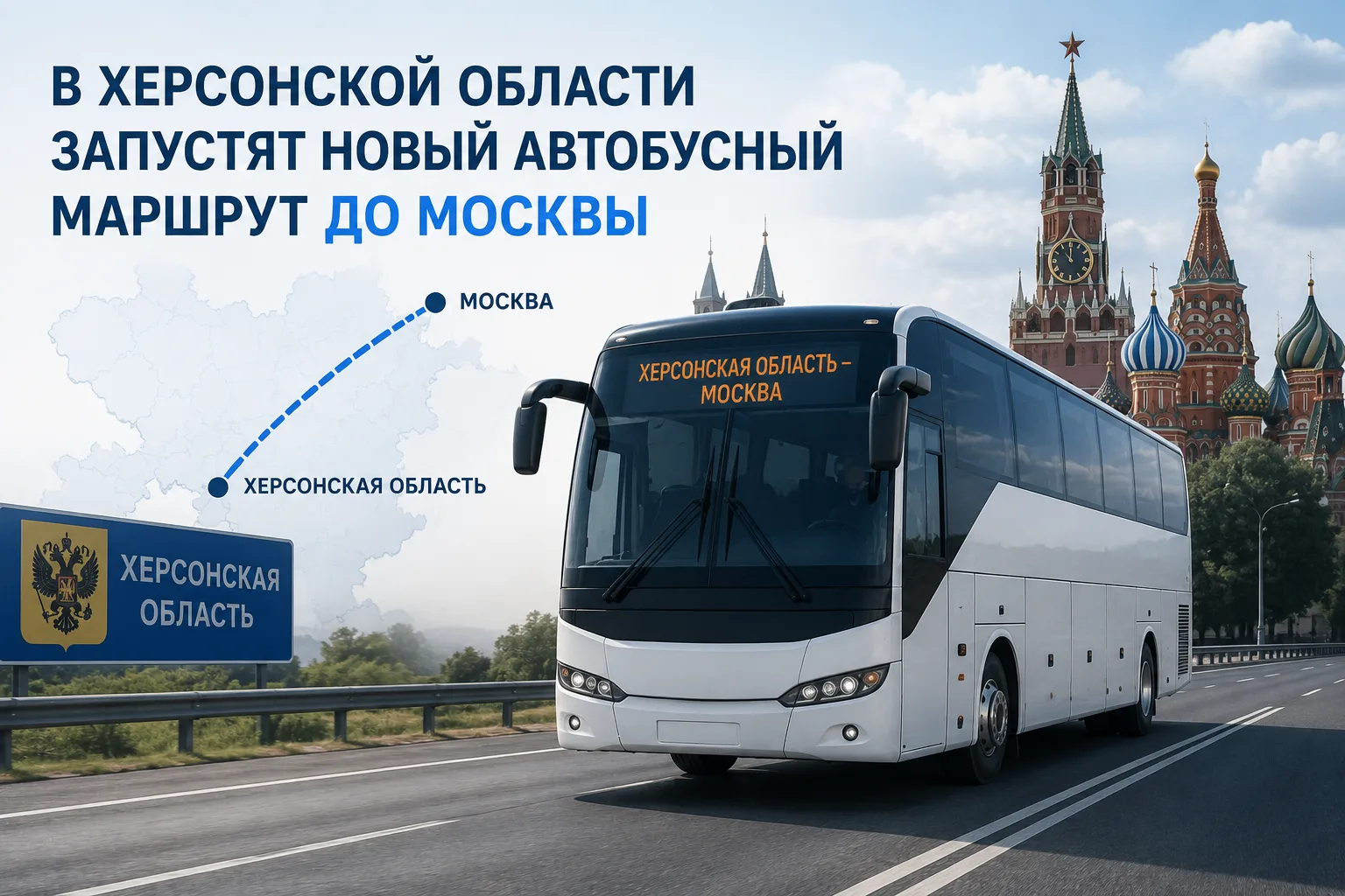 В Херсонской области запустят новый автобусный маршрут до Москвы