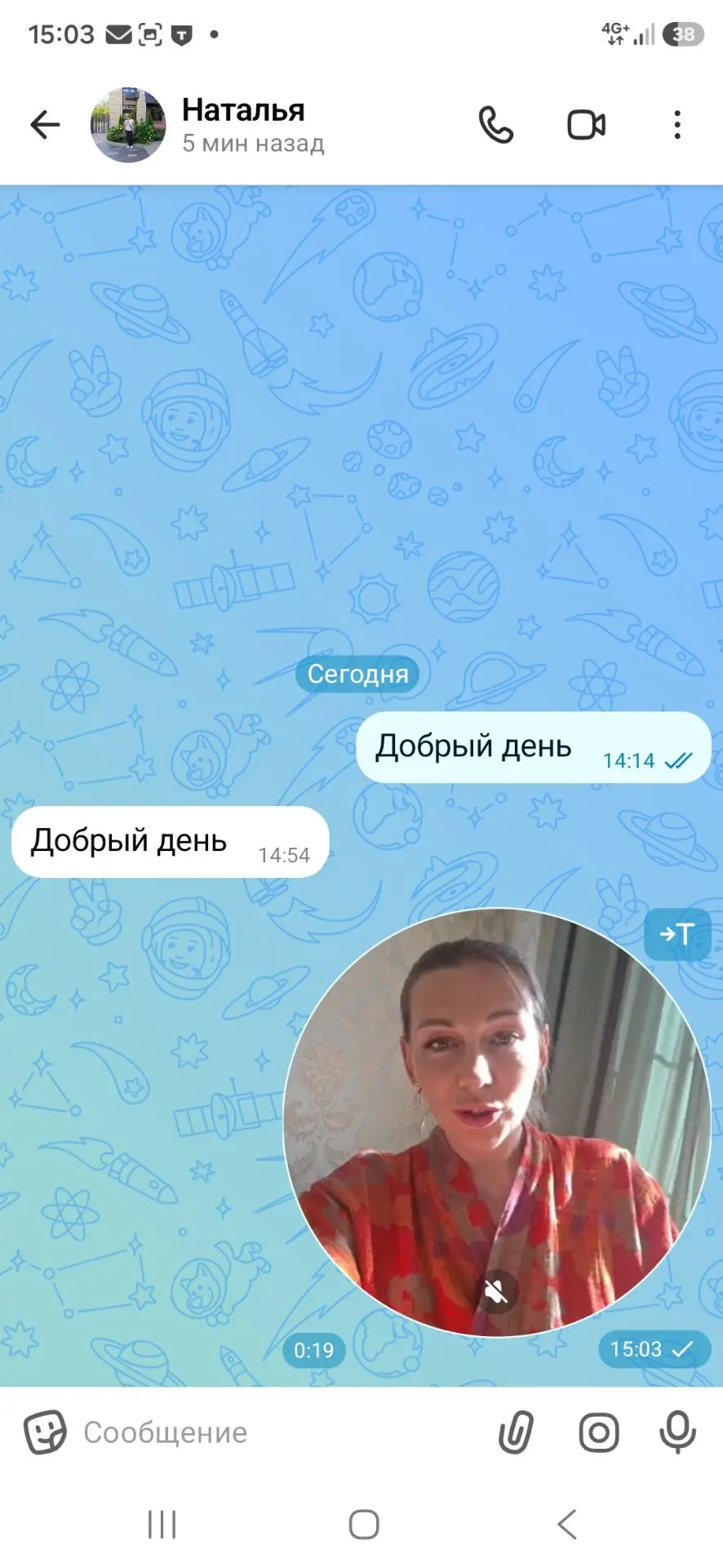 Изображение из сообщения канала