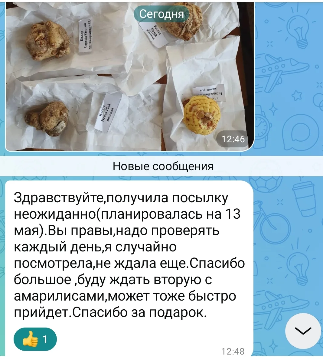 Изображение из сообщения канала