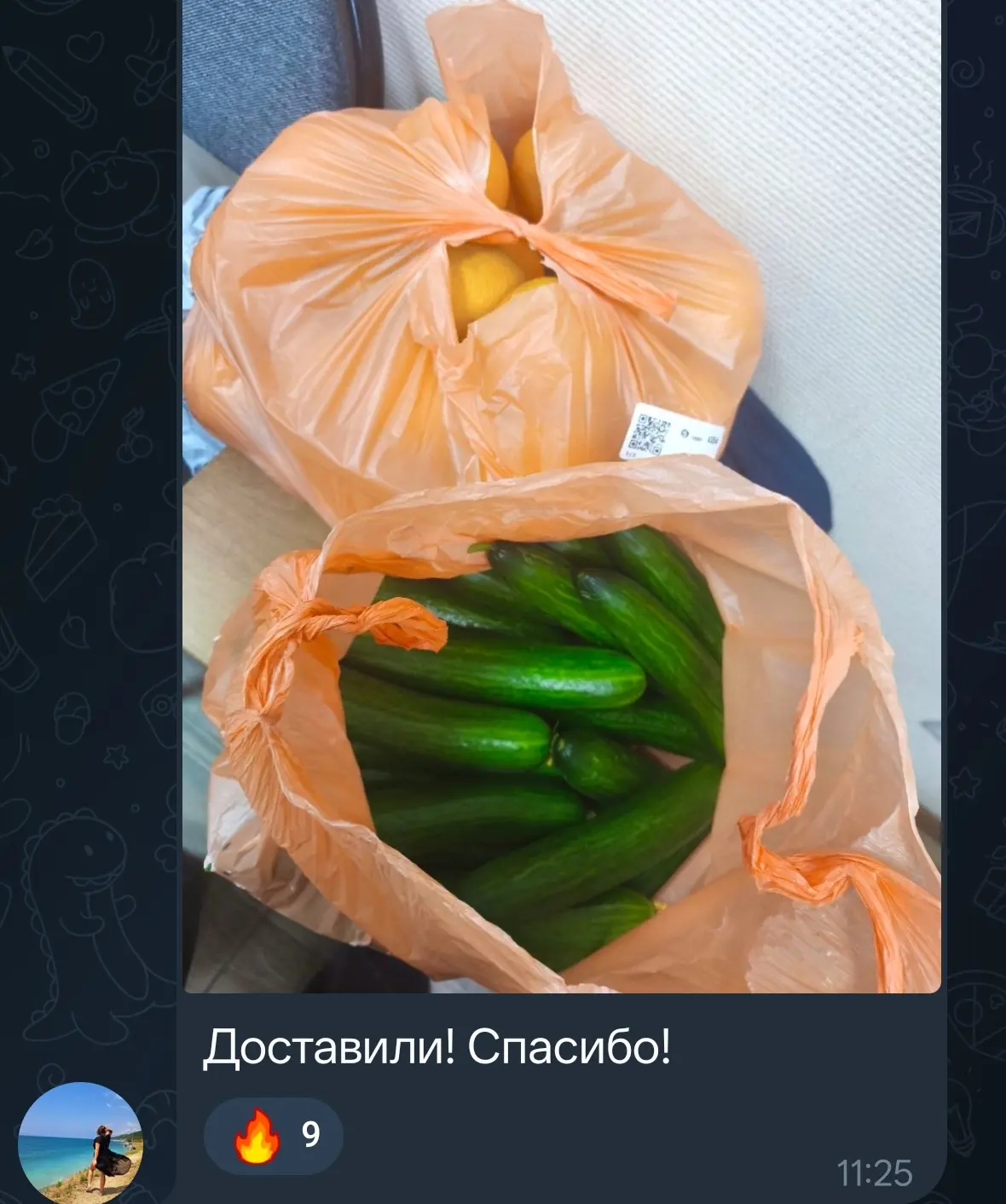 Изображение из сообщения канала