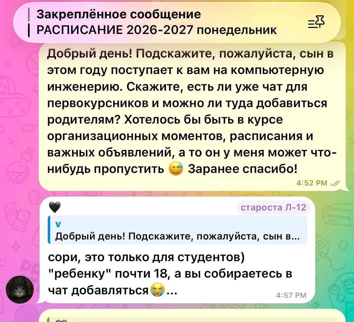 Изображение из сообщения канала