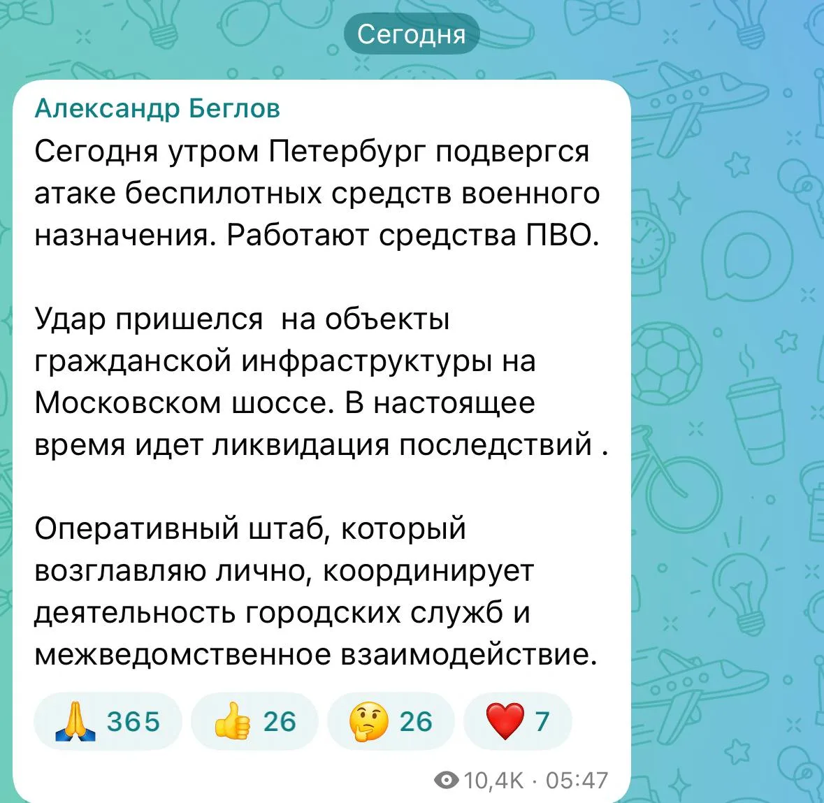 Изображение из сообщения канала