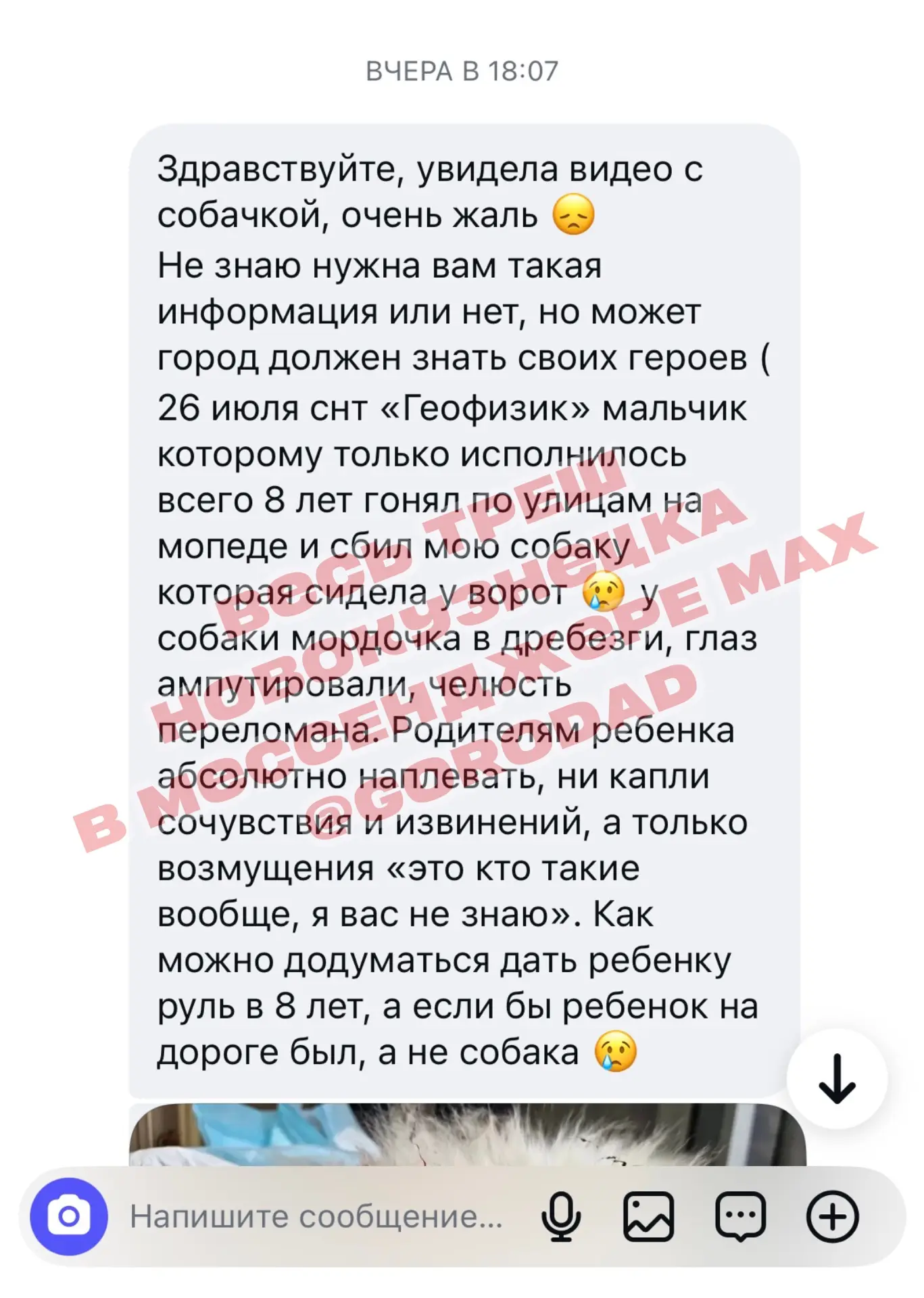 Изображение из сообщения канала