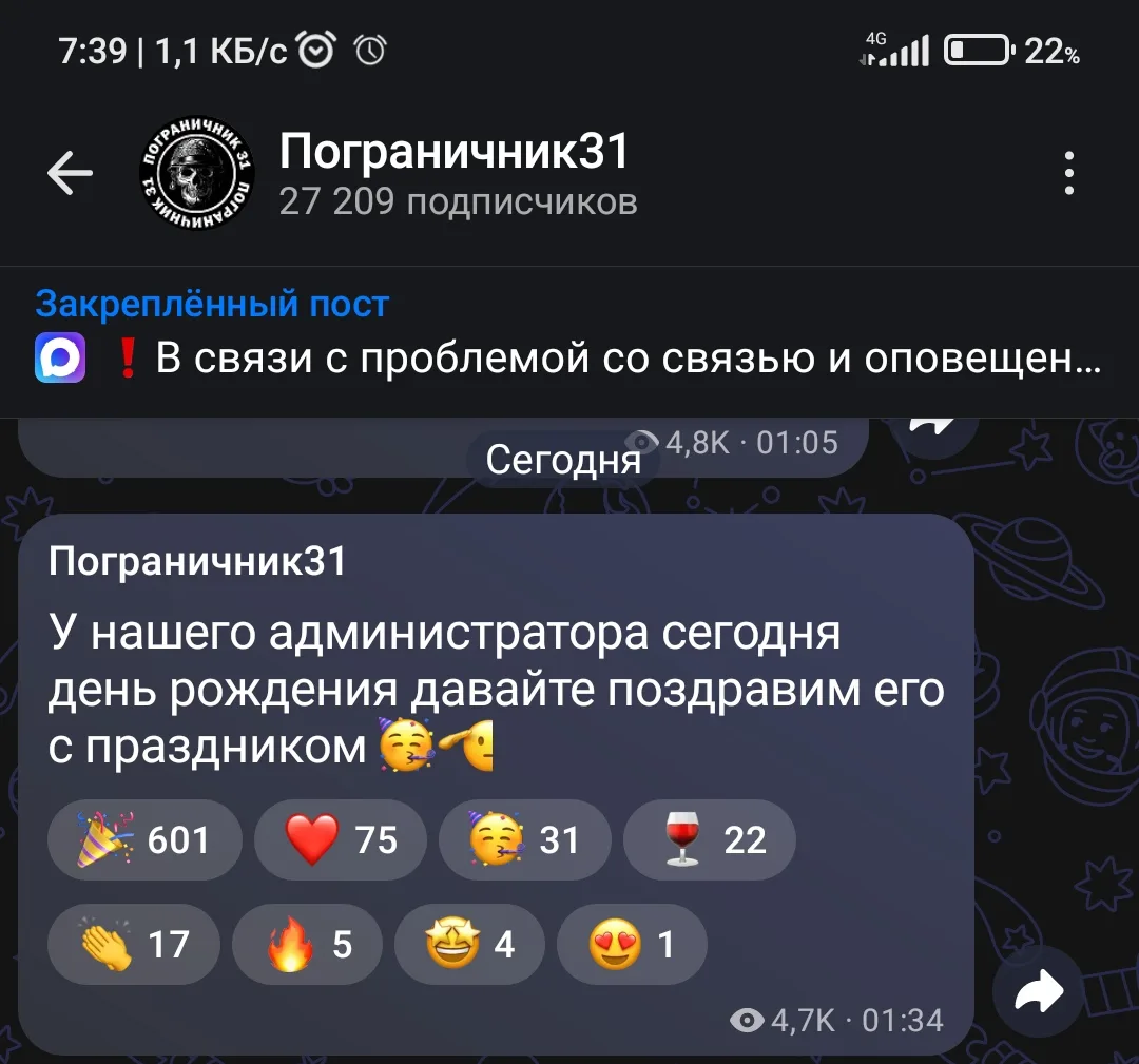 Изображение из сообщения канала