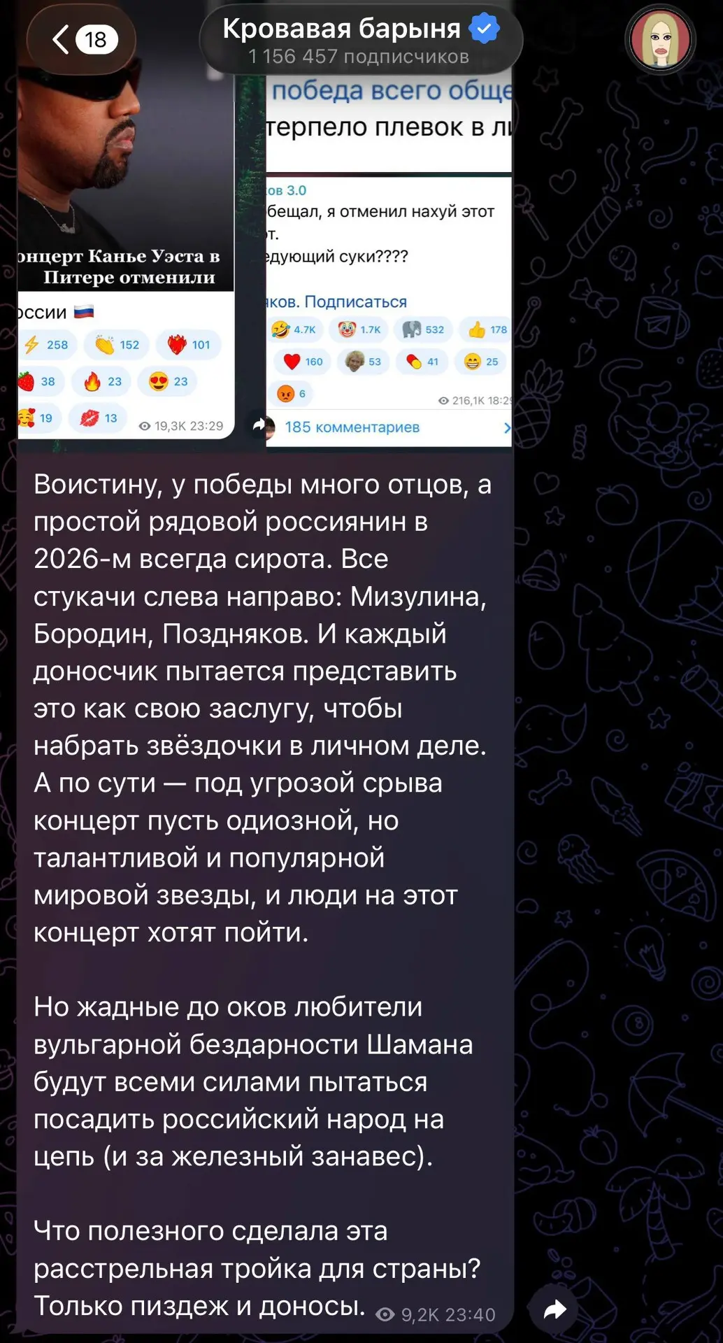 Изображение из сообщения канала