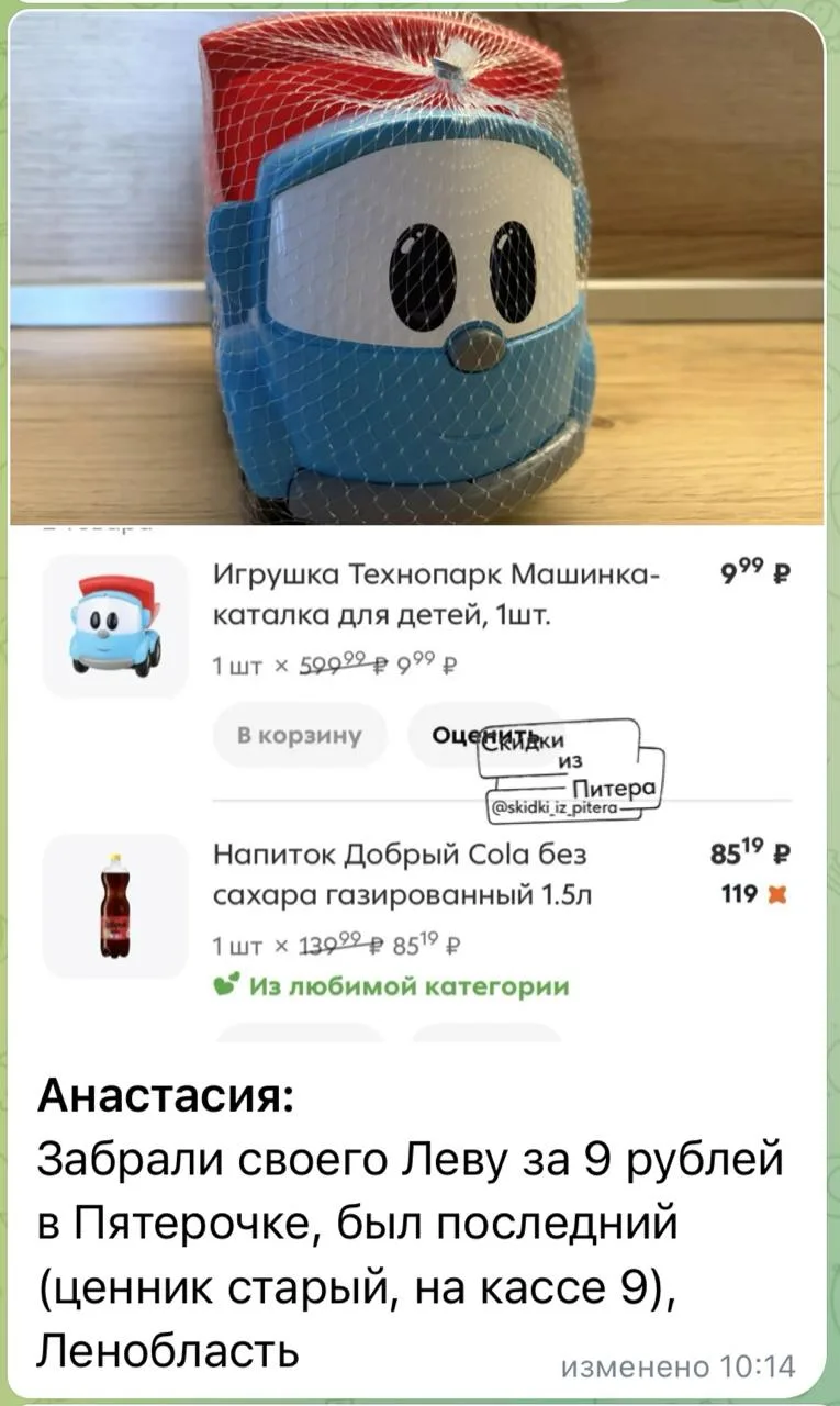 Изображение из сообщения канала