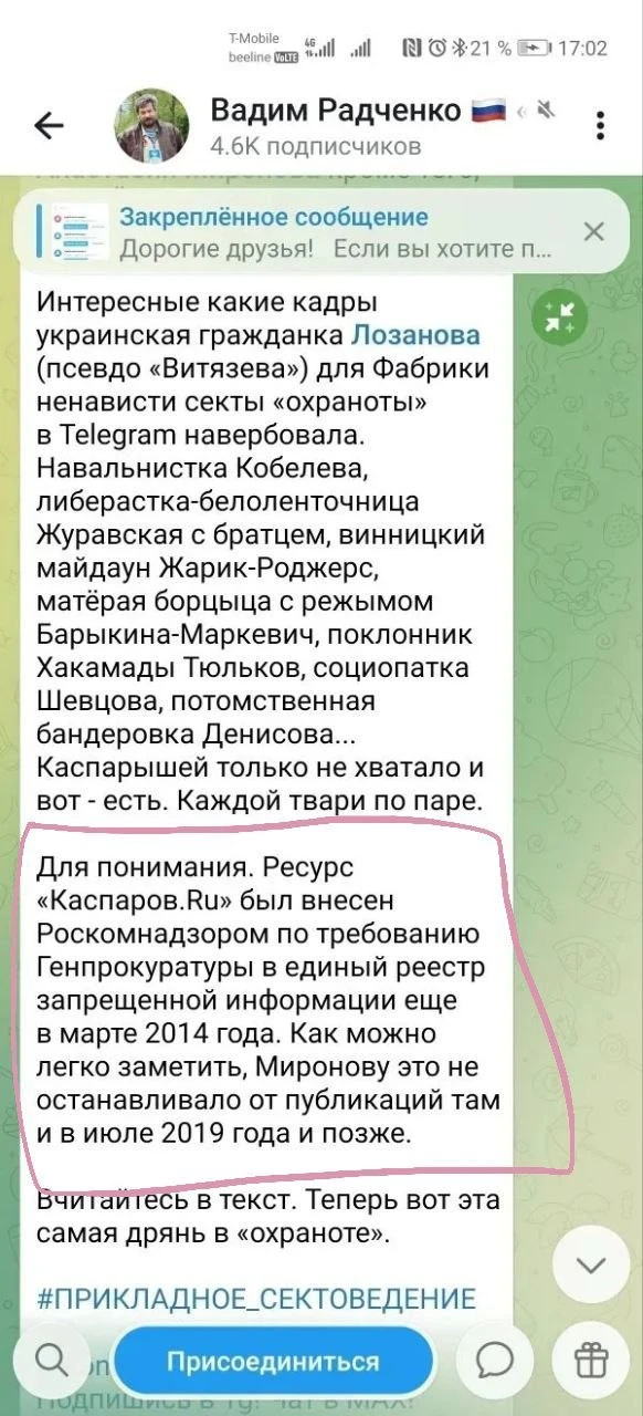 Изображение из сообщения канала