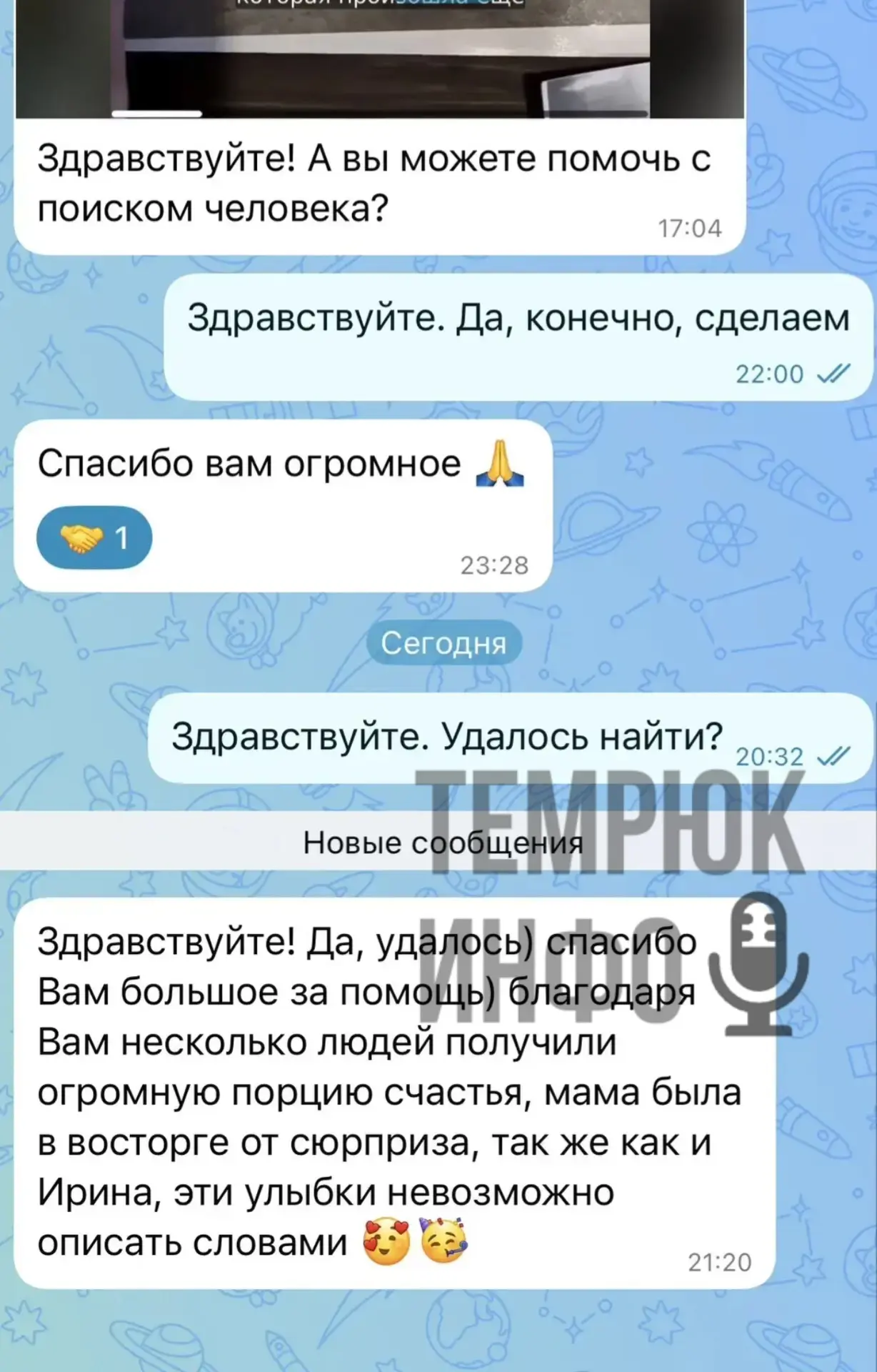 Изображение из сообщения канала