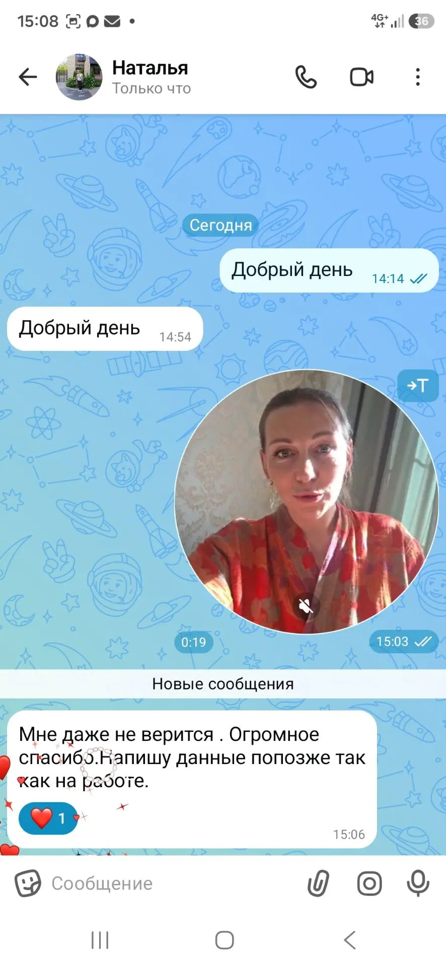 Изображение из сообщения канала