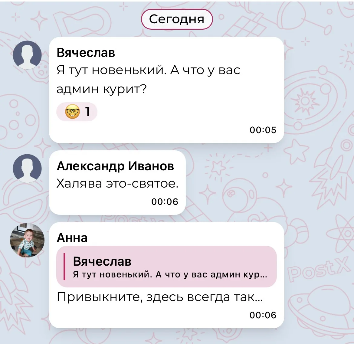 Изображение из сообщения канала