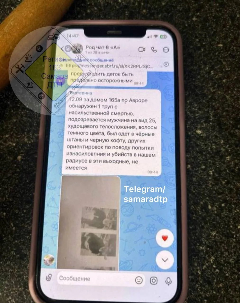 Изображение из сообщения канала
