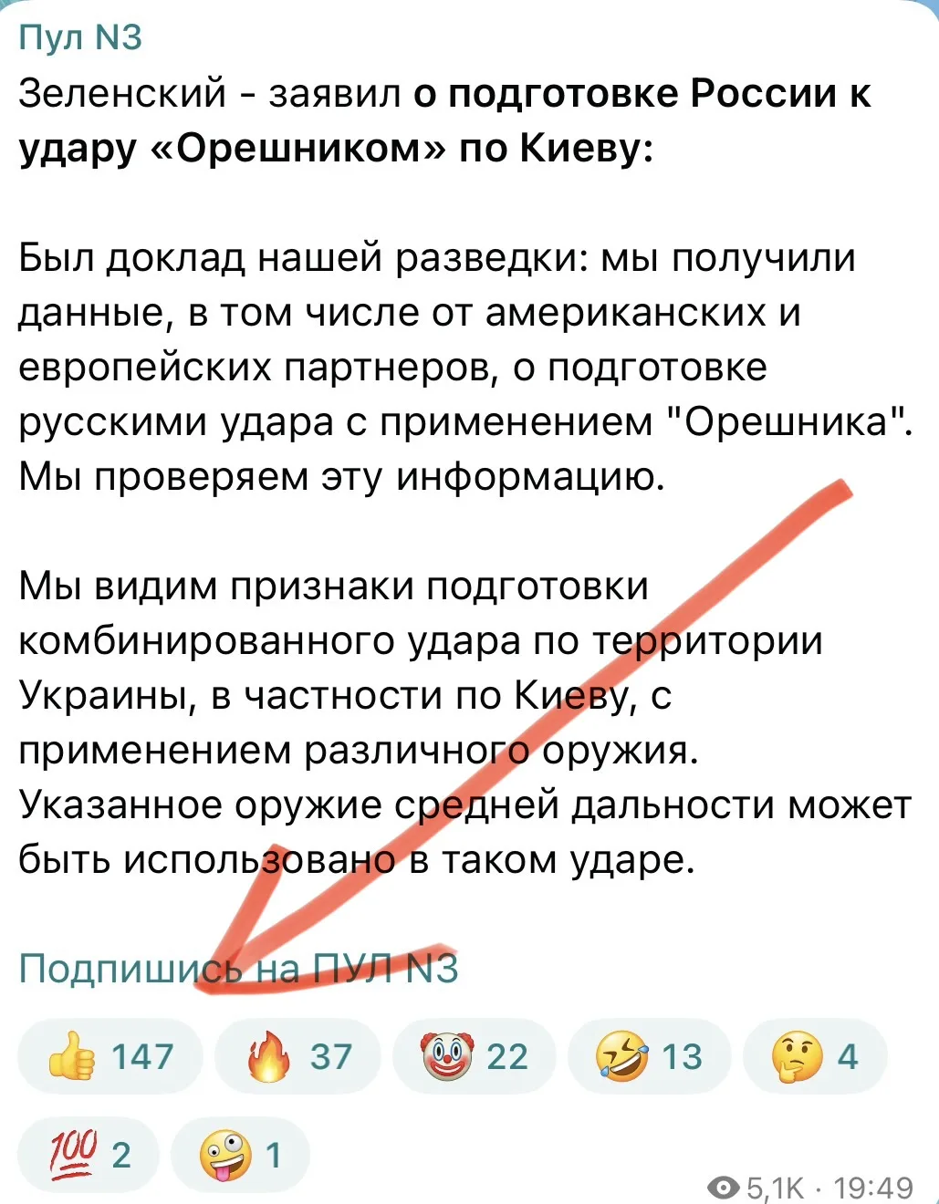 Изображение из сообщения канала