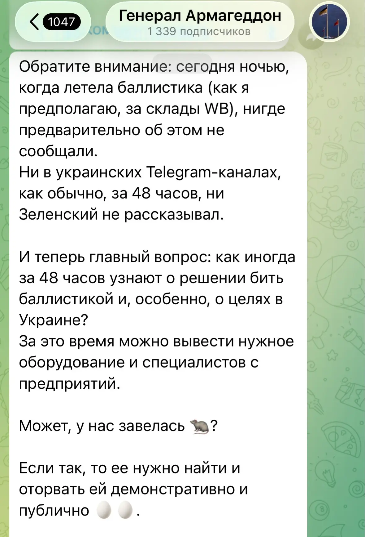 Изображение из сообщения канала