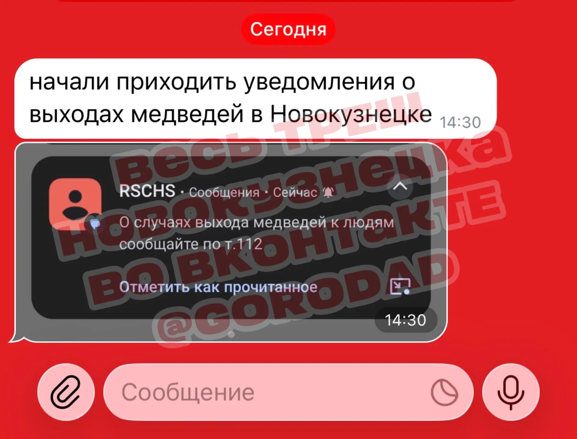 Изображение из сообщения канала