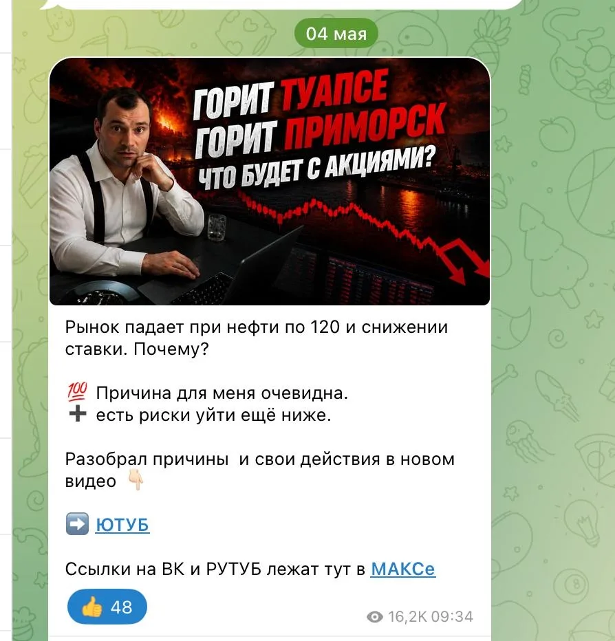 Изображение из сообщения канала