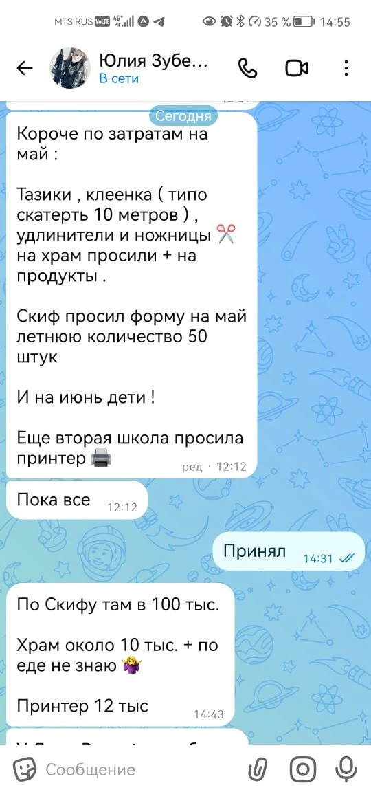 Изображение из сообщения канала