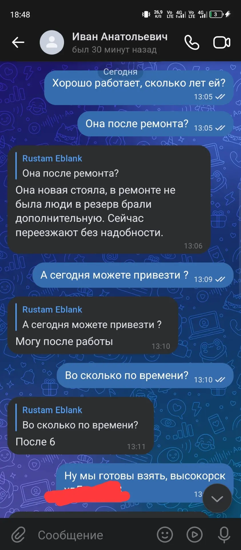 Изображение из сообщения канала