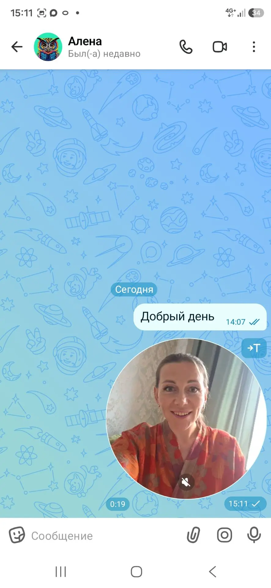 Изображение из сообщения канала