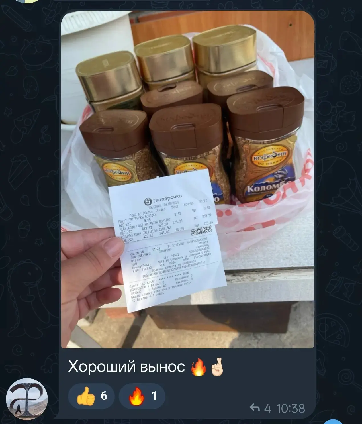 Изображение из сообщения канала