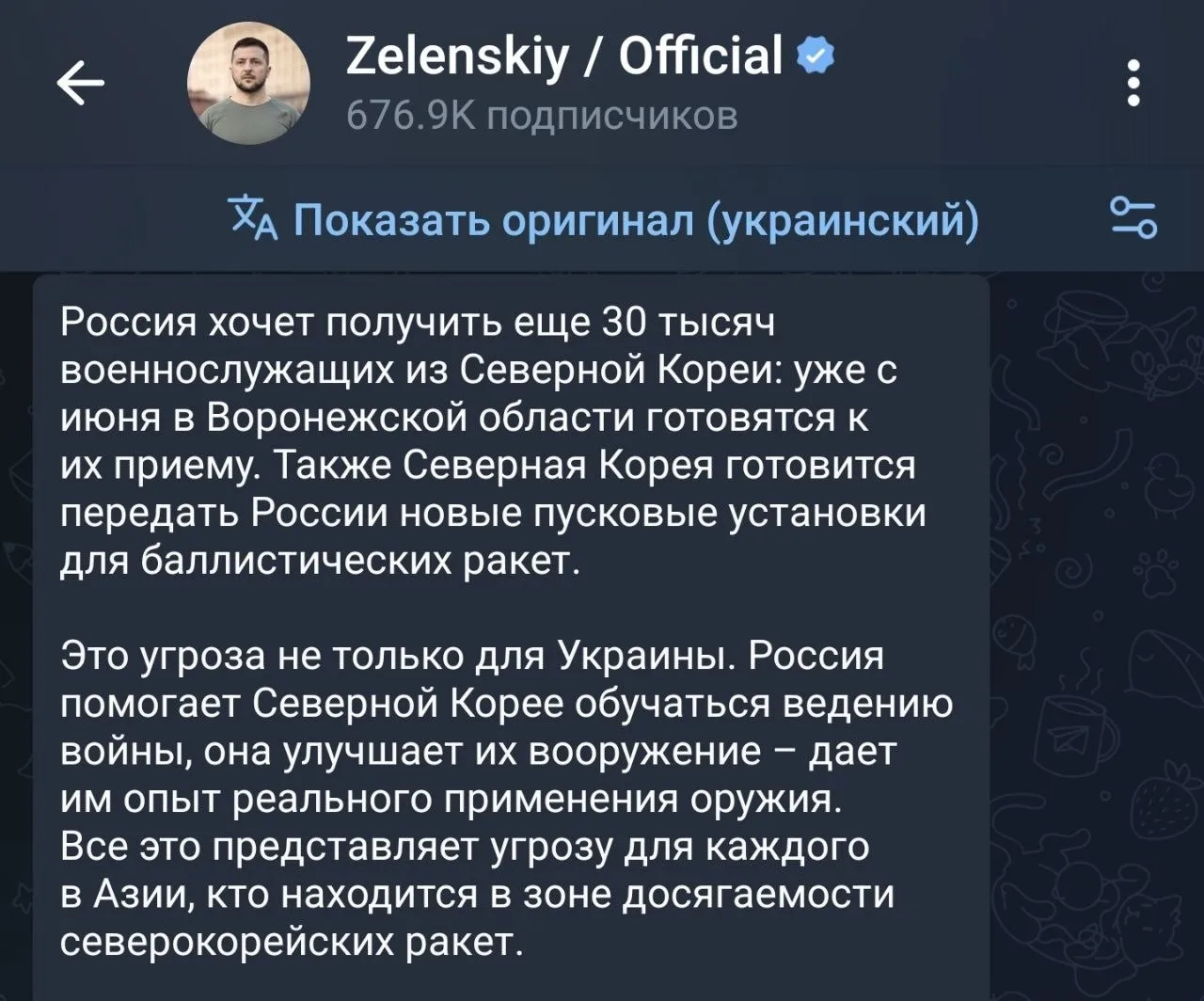 Изображение из сообщения канала